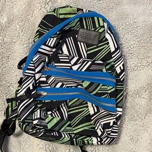 Marc Jacobs Black and Green Patterned Backpack